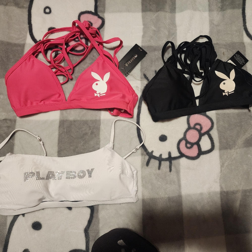 PLAYBOY Bikini Set - Pink, Black, White